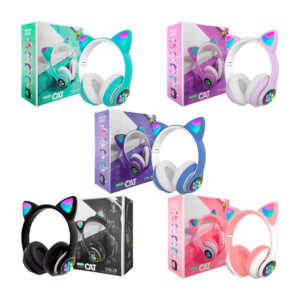 Audífonos diadema bluetooth con diseño de orejas de gato con luces rgb, variedad de colores / stn-28 / 512530