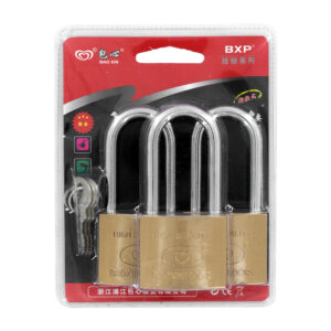Blíster 3 candados metálicos de seguridad con arco largo + juego de 3 llaves / baoxin locks / tl43066