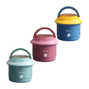 Tupper redondo lunch box de 2 niveles con agarradera y cubierto, variedad de colores / granary / l44-330dj