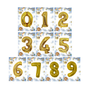 1pza Globo efecto metálico rui xi de 32 pulgadas con forma de número en color dorado, variedad de modelos / qq-101 / bq201 / bq209 / bq510 / bq511