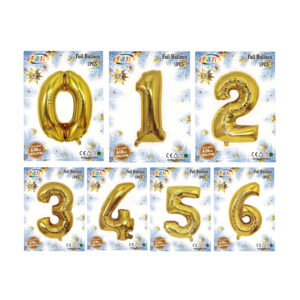 1pza Globo efecto metálico rui xi de 32 pulgadas con forma de número en color dorado, variedad de modelos / qq-101 / bq201 / bq209 / bq510 / bq511