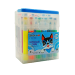 Estuche transparente con 24 plumones marcadores + mini sello de figuras y agarradera, variedad de colores / qinghua