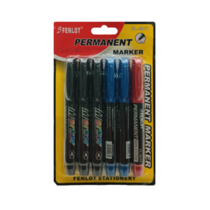 Paquete con 6 marcadores permanentes fenlot, variedad de colores / fl-6011