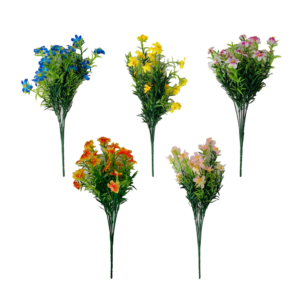 Ramo de plástico con flores artificiales, variedad de colores, 30cm / hl-fac9961