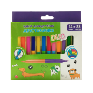 Caja 14 marcadores plumones dúo con 28 distintos colores / abyctopohhnx