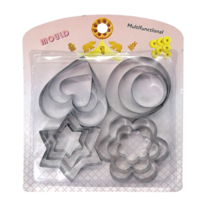 Blíster con 12 moldes metálicos para hacer galletas / mould / m105-7g-20