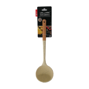 Cucharón de silicon con mango de madera, 32cm / wellmes / 16828-8