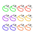 Paquete de 12 silbatos metálicos con correa de colores / bt-520
