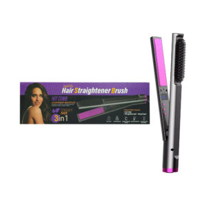 Cepillo alisador eléctrico para el cabello 3 en 1, con indicador de temperatura / hair straightener brush / zfq-4103