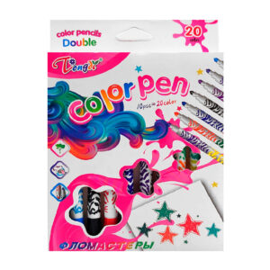 Paquete de 10 plumones de colores con punta doble / color pen / j616