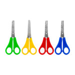 Tijeras escolares con punta roma y mango de plástico, variedad de colores / stainless steel / tjr8132