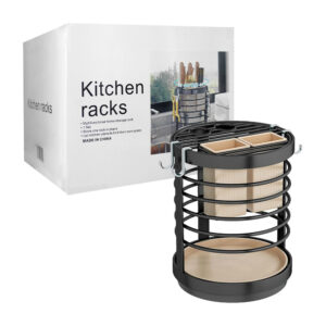 Escurridor redondo giratorio con bandeja de plástico, para cubiertos y cuchillo / kitchen racks