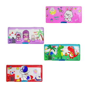 Estuche lapicera de 2 compartimentos con sacapuntas doble y diseño infantil para niño y niña, variedad de modelos / 6a-22