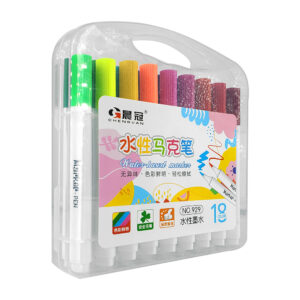 Estuche transparente con 18 plumones marcadores de colores / marker pen / 929