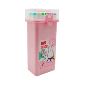Estuche con 12 marcadores plumones doble punta, variedad de colores / yu xue tong / 626