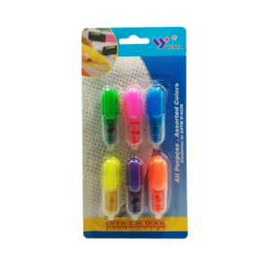 Paquete de 6 mini marcatextos en colores neón con aroma, variedad de colores / wenya / d-4236