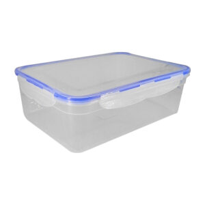 Tupper rectangular de plástico con cierre hermético de color azul 20x29x9cm / fh104