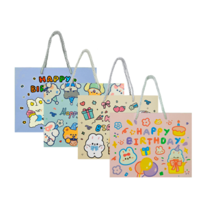 1pza Bolsa de regalo rectangular con estampado kawaii, 24.5x9.5x19.5cm, variedad de colores / hd-8087m / ay-460m