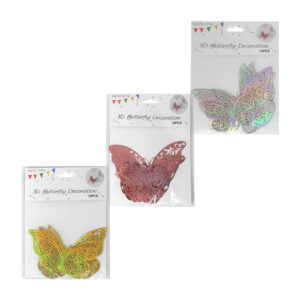 Paquete con 12 mariposas 3d plegables con ranuras para decoración, variedad de colores / 3d butterfly