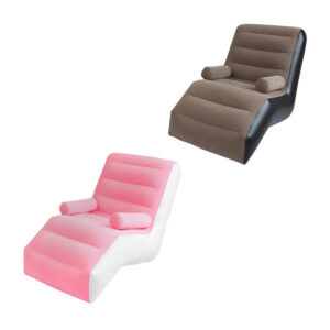 Sofá sillón inflable reclinable para descansar con reposabrazos, en color rosa o café / 83001 / 83002