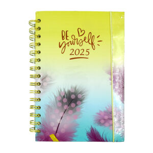 Agenda 2025 con doble espiral metálico y pasta dura tipo cuaderno / be yourself / zy-vsdo63