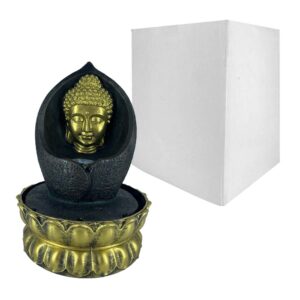 Fuente de agua decorativa con estatua de buda y base circular / ze-1519