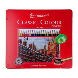 Estuche metálico con 24 lápices de colores profesionales para colorear / classic-colour / g-mt-24