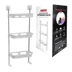 Estante organizador metálico multifuncional de 3 niveles con bandejas de plástico en color blanco o café / storage rack
