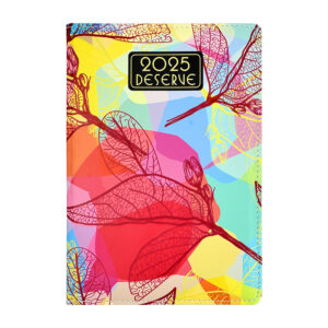 Agenda cosida 2025 con separadores y diseño de hojas huecas multicolor / 2025 deserve