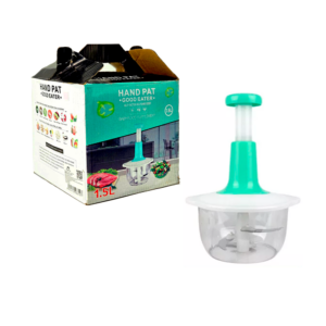 Triturador cortador manual con 3 cuchillas para alimentos y capacidad de 1.5l, variedad de colores / hand pat / llj200