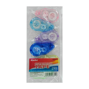 Estuche transparente con 6 mini correctores en cinta de 3m / xueba / y48