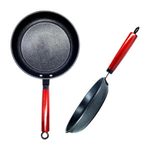 1pza Sartén antiadherente de 24cm con mango de madera y aro para colgar, color negro / stone / 922-61