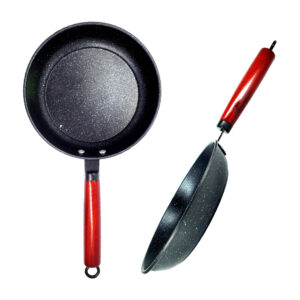 Sartén antiadherente de 26cm con mango de madera y aro para colgar, color negro / stone
