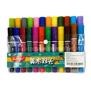 Paquete con 24 marcadores plumones de doble punta, variedad de colores / ky-168 / touch sky