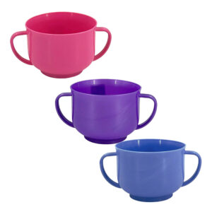 Mini taza entrenadora con doble asa de plástico, variedad de colores / vm0043