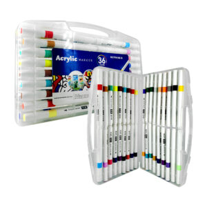 Estuche con 36 marcadores plumones acrílicos de colores / acrylic marker 36 colors