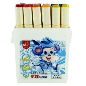 Estuche con 24 marcadores plumones de doble punta, variedad de colores / art marker / zs-251