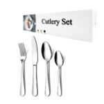 Kit de 4 cubiertos de acero inoxidable, cuchara, cuchara cafetera, tenedor y cuchillo, variedad de colores / cutlery set / lu8629