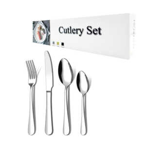 Kit de 4 cubiertos de acero inoxidable, cuchara, cuchara cafetera, tenedor y cuchillo, variedad de colores / cutlery set / lu8629