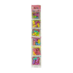 Paquete con 6 blíster de mini ligas y pasadores para cabello, variedad de diseños y colores / weiya