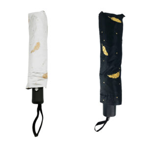 Paraguas - sombrilla retráctil de bolsillo automático con estampado de hojas - plumas, variedad de colores / zdso66 / ys27
