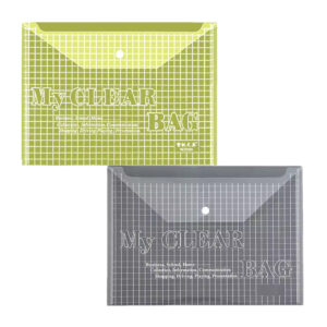 1pza Folder carpeta transparente de plástico con broche, variedad de colores / my clear bag / w-209fc