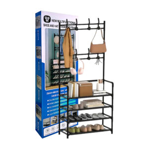 Organizador multifuncional rack con 4 niveles y perchero 60x28x154cm / new multifunctional shoe / wzj-01 / yh6604
