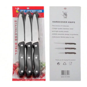 Paquete con 6 cuchillos de acero inoxidable con mango tipo madera / fruit knife
