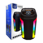 Bocina bluetooth vm top de 4 pulgadas con luces led rgb + ranura para micrófono, usb y micro sd / qs-3632