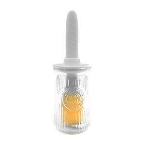 Recipiente de cristal con brocha aceitera de silicón para cocina, 200ml / ro-0087