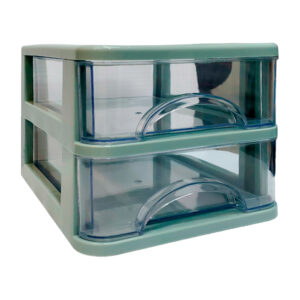 Organizador multifuncional con 2 cajones, 14x18x12cm, variedad de colores / n151