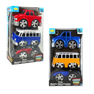 Paquete con 3 carros coleccionables de fricción, variedad de diseños / carros town / l04501c
