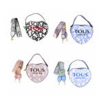 Bolsa de mano en forma de corazón con textura tipo piel sintética y diseño estampado de osos tous + correa, variedad de colores / since 1920
