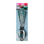 Paquete con 12 cucharas de acero inoxidable con diseño en mango / stainless steel / fc-0001